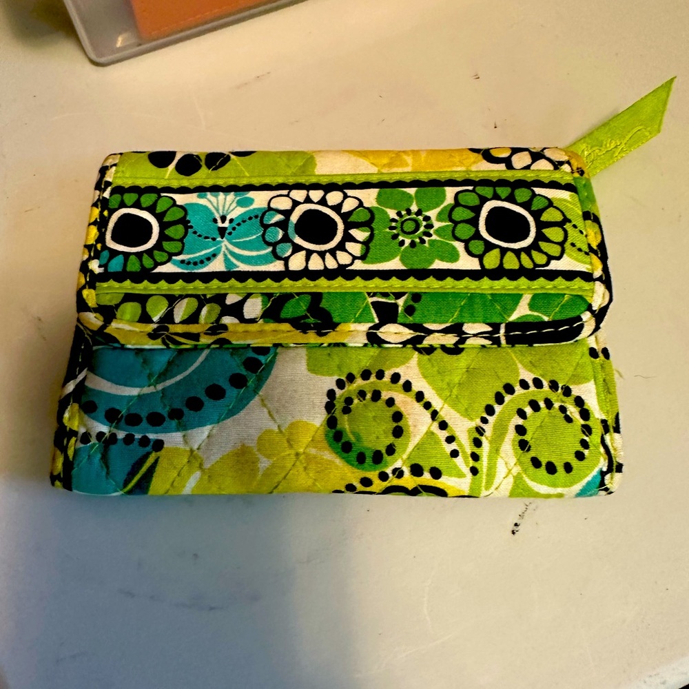 Vera Bradley Green and Blue Floral Wallet
